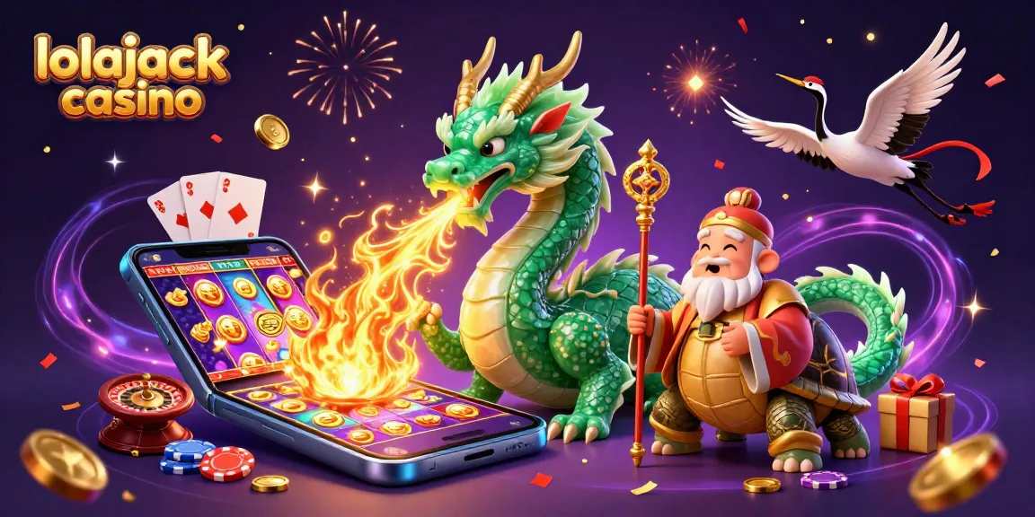 Dive into the lolajack casino experience with vibrant 3D illustrations and exciting gaming elements.