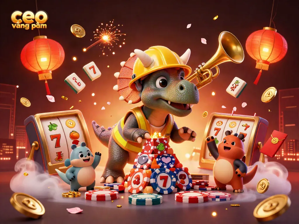 Experience the vibrant celebration of ceo vương phạm amidst a dynamic casino scene with rich 3D elements.