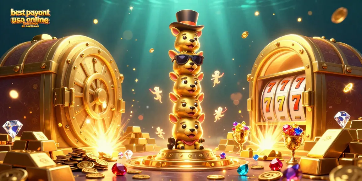 Experience the excitement at the best payout USA online casinos at casinous with this vibrant 3D casino illustration.