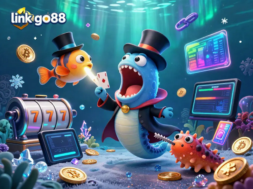 Engage with exciting gameplay at link go88 with a vivid underwater casino scene featuring magical sea creatures.